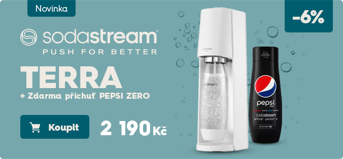 SodaStream TERRA White + Zdarma příchuť PEPSI ZERO