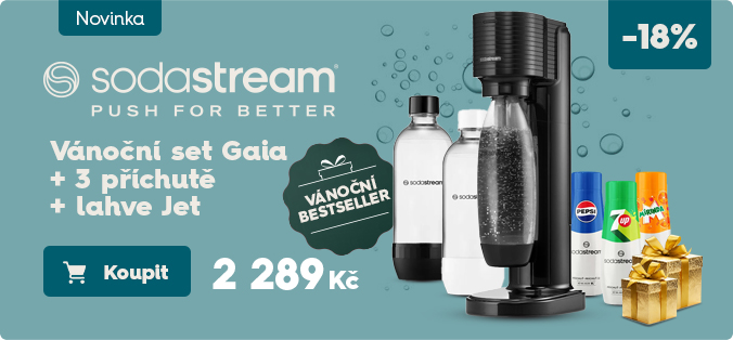 Vánoční set Gaia Black + 3 příchutě + lahve Jet Black&White SODA