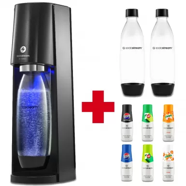 Vánoční set E-Terra Black + 6 příchutí Pepsi + Lahve 2x1l Fuse SODASTREAM