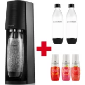 Vánoční set Terra Black + 3 příchutě + Lahve 2x1l Fuse SODASTREAM