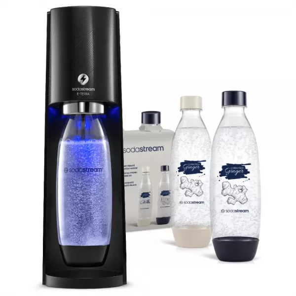 SODASTREAM Výhodný set E-Terra Black + lahve 2x 1l FUSE Ginger